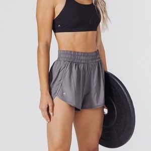 Gray Acta High Waisted Athletic Shorts